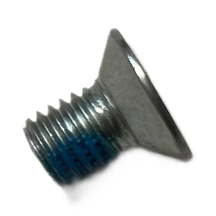 Tornillo de máquina de coser avellanado Torx M5 con parche de bloqueo de nailon azul