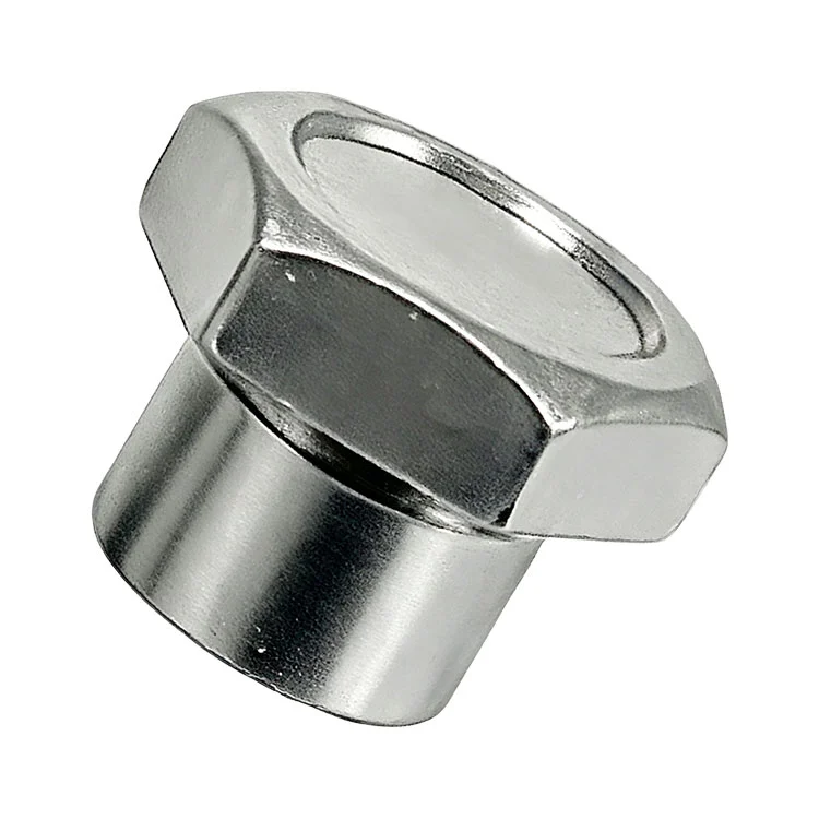 Tuerca de acoplamiento hexagonal de acero con brida para cierre roscado industrial